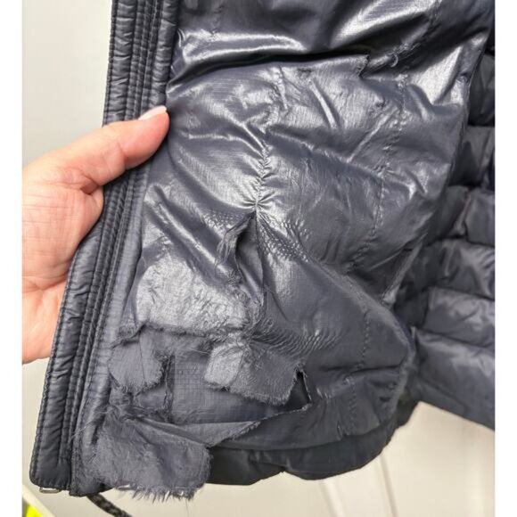 Patagonia Black Puffer Coat Hood Down Full Zip Women's S READ Netplus Shell - Picture 9 of 11